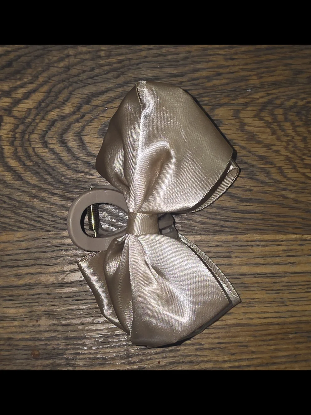 Satin Bow Accent Hair Claw in Champagne BNIB